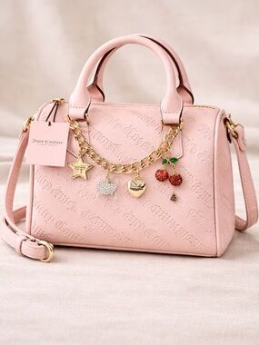 Juicy Couture Pink Satchel Y2K Charm Embossed Logo Crossbody Bag NWT Mother’s Da